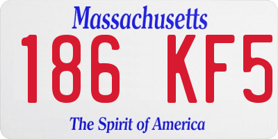 MA license plate 186KF5