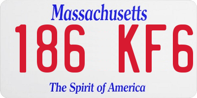 MA license plate 186KF6
