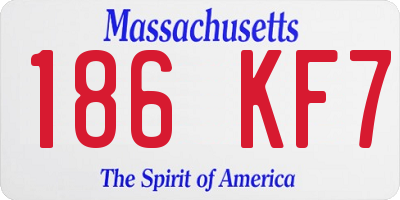 MA license plate 186KF7