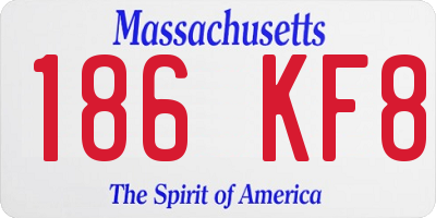 MA license plate 186KF8