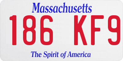 MA license plate 186KF9