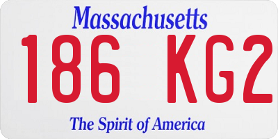MA license plate 186KG2