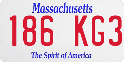 MA license plate 186KG3