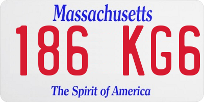 MA license plate 186KG6