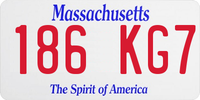 MA license plate 186KG7