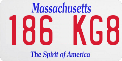 MA license plate 186KG8
