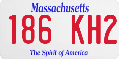 MA license plate 186KH2