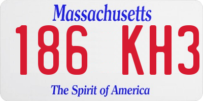 MA license plate 186KH3