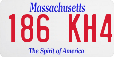 MA license plate 186KH4