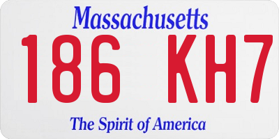 MA license plate 186KH7