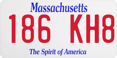 MA license plate 186KH8