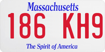MA license plate 186KH9