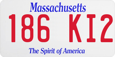 MA license plate 186KI2