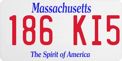 MA license plate 186KI5