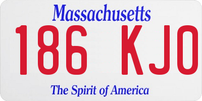 MA license plate 186KJ0