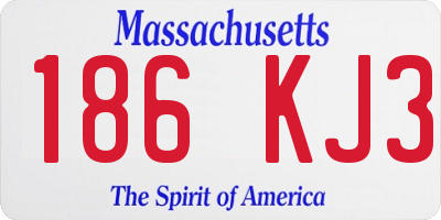 MA license plate 186KJ3