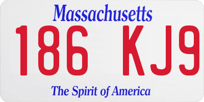 MA license plate 186KJ9