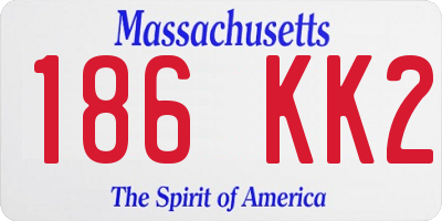 MA license plate 186KK2