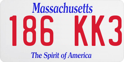 MA license plate 186KK3