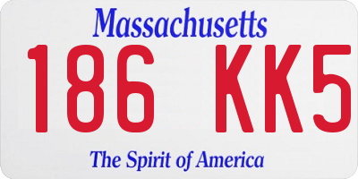 MA license plate 186KK5
