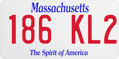 MA license plate 186KL2