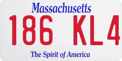 MA license plate 186KL4