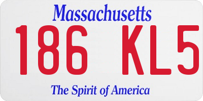 MA license plate 186KL5