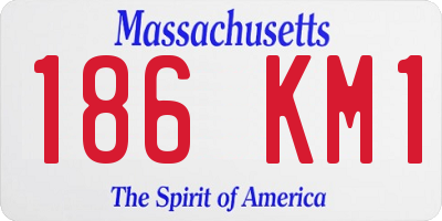 MA license plate 186KM1