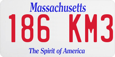 MA license plate 186KM3