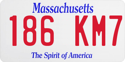 MA license plate 186KM7