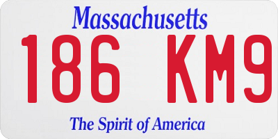 MA license plate 186KM9