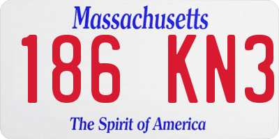 MA license plate 186KN3