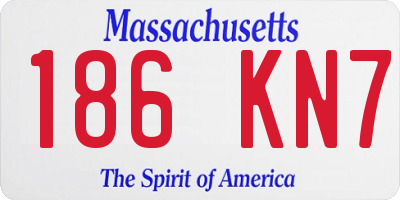 MA license plate 186KN7