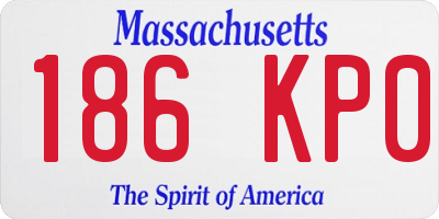 MA license plate 186KP0