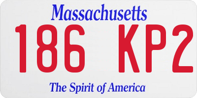 MA license plate 186KP2