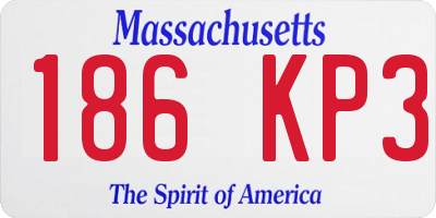 MA license plate 186KP3