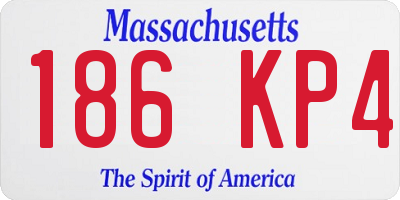 MA license plate 186KP4