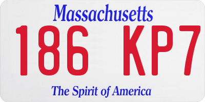 MA license plate 186KP7