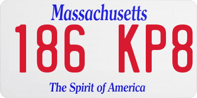 MA license plate 186KP8