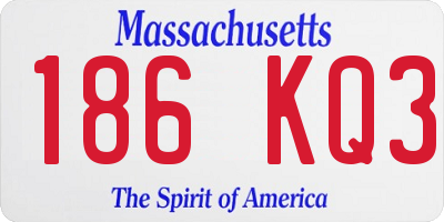 MA license plate 186KQ3
