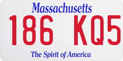 MA license plate 186KQ5