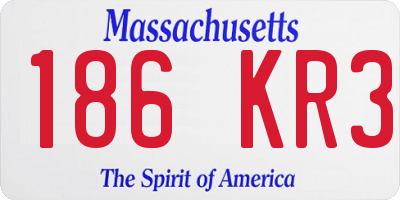 MA license plate 186KR3