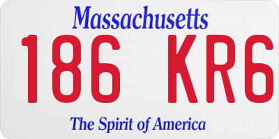 MA license plate 186KR6