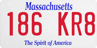 MA license plate 186KR8