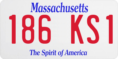 MA license plate 186KS1