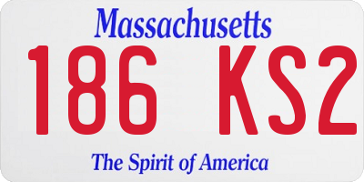 MA license plate 186KS2