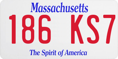 MA license plate 186KS7