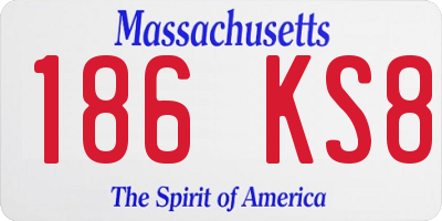 MA license plate 186KS8