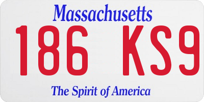 MA license plate 186KS9