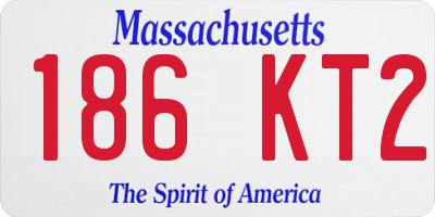 MA license plate 186KT2